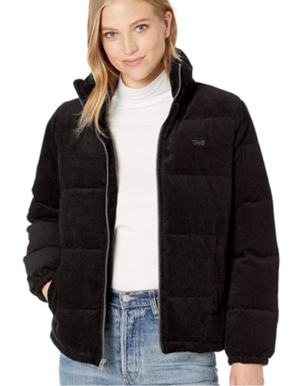 Levi's Black Quilted Corduroy Puffer Jacket